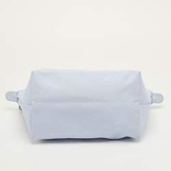 مملوكة مسبقًا حقيبة يد لونج شامب لوبلياج جلد ونايلون أزرق فاتح صغيرة