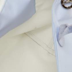 مملوكة مسبقًا حقيبة يد لونج شامب لوبلياج جلد ونايلون أزرق فاتح صغيرة