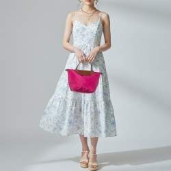 مملوكة مسبقًا Longchamp Le Pliage Small Pink/Brown Nylon and Leather Tote