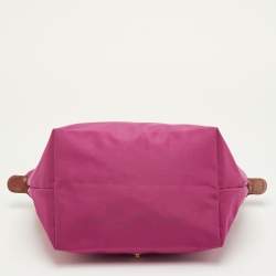 مملوكة مسبقًا Longchamp Le Pliage Small Pink/Brown Nylon and Leather Tote