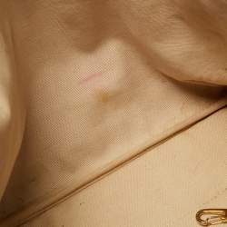 مملوكة مسبقًا حقيبة يد لونج شامب جلد نقش شعار ذهبي عنابي LM كوير