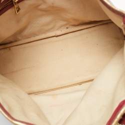 مملوكة مسبقًا حقيبة يد لونج شامب جلد نقش شعار ذهبي عنابي LM كوير