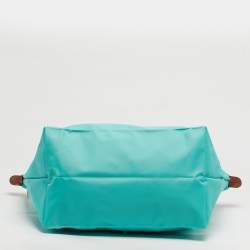 Pre Owned حقيبة يد توت لونشان لو بيلاغ جلد ونايلون أخضر / بني متوسطة