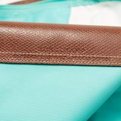 Pre Owned حقيبة يد توت لونشان لو بيلاغ جلد ونايلون أخضر / بني متوسطة