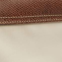 مملوكة مسبقًا Longchamp Le Pliage Travel Cream/Brown Nylon Tote
