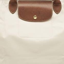 مملوكة مسبقًا Longchamp Le Pliage Travel Cream/Brown Nylon Tote