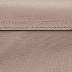 مملوكة مسبقًا حقيبة يد لونشان لوبلاج جلد ونايلون أزرق متوسطة