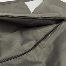 Pre Owned حقيبة لونشان لوبلياج قابلة للتوسيع نايلون وجلد رمادية/بنية للسفر