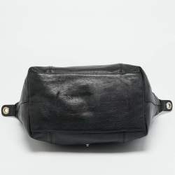 Pre Owned حقيبة يد لونج شامب لي بلياغ نايلون وجلد أسود/خوخي انرجي