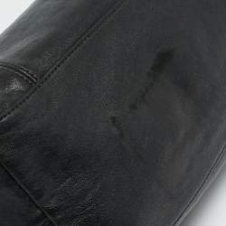 Pre Owned حقيبة يد لونج شامب لي بلياغ نايلون وجلد أسود/خوخي انرجي