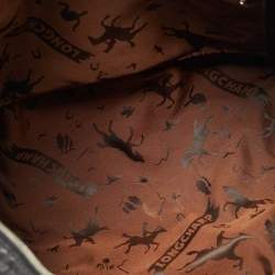 Pre Owned حقيبة يد لونج شامب لي بلياغ نايلون وجلد أسود/خوخي انرجي