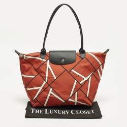 مملوكة مسبقًا Longchamp Le Pliage Medium Tricolor Printed Nylon Tote