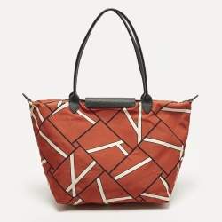 مملوكة مسبقًا Longchamp Le Pliage Medium Tricolor Printed Nylon Tote