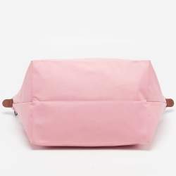 Pre Owned Longchamp Le Pliage Medium Pink/Brown Nylon Tote