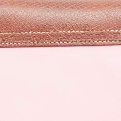Pre Owned Longchamp Le Pliage Medium Pink/Brown Nylon Tote