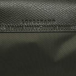 مملوكة مسبقًا حقيبة يد لونج شامب "لو بلياغ" نايلون وجلد أزرق كحلي وبني صغيرة قصيرة