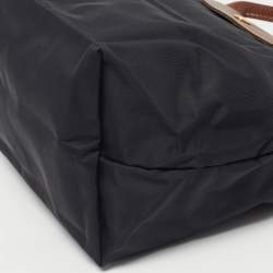 Pre Owned Longchamp Le Pliage Small Black Nylon and Leather Tote