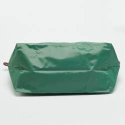Pre Owned Longchamp Le Pliage Large Green Nylon Tote