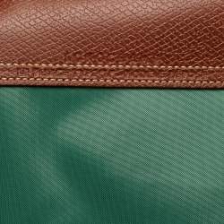 Pre Owned Longchamp Le Pliage Large Green Nylon Tote