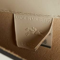 Pre Owned Longchamp Le Roseau Small Off White Leather Hobo