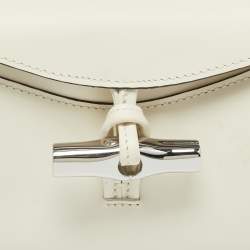 Pre Owned Longchamp Le Roseau Small Off White Leather Hobo