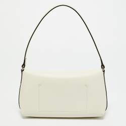 Pre Owned Longchamp Le Roseau Small Off White Leather Hobo