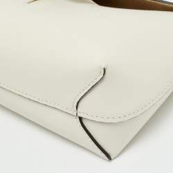 Pre Owned Longchamp Le Roseau Small Off White Leather Hobo