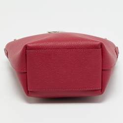 Pre Owned Longchamp Le Roseau Red Leather Hobo