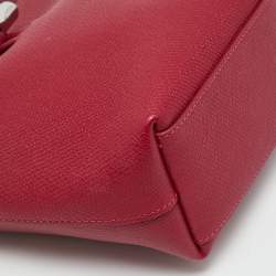 Pre Owned Longchamp Le Roseau Red Leather Hobo