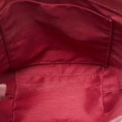 Pre Owned Longchamp Le Roseau Red Leather Hobo