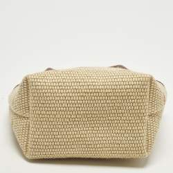 مملوكة مسبقًا Longchamp Le Panier Pliage XS Brown/Natural Raffia Basket Tote