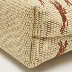 مملوكة مسبقًا Longchamp Le Panier Pliage XS Brown/Natural Raffia Basket Tote