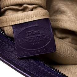 Pre Owned Longchamp Purple Leather Shoulder Bag