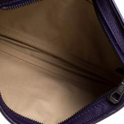 Pre Owned Longchamp Purple Leather Shoulder Bag