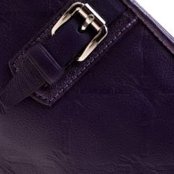 Pre Owned Longchamp Purple Leather Shoulder Bag