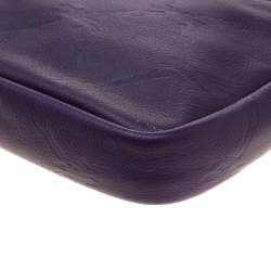 Pre Owned Longchamp Purple Leather Shoulder Bag