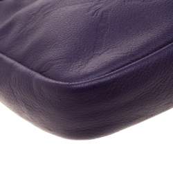 Pre Owned Longchamp Purple Leather Shoulder Bag