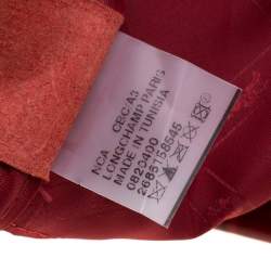 Pre Owned Longchamp Red Croc Embossed Leather Roseau Tote