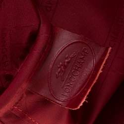 Pre Owned Longchamp Red Croc Embossed Leather Roseau Tote