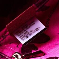 Pre Owned Longchamp Burgundy Crocodile Embossed Leather Roseau Tote