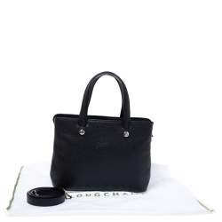 Pre Owned  Longchamp Black Leather Shop-it M Tote