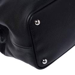 Pre Owned  Longchamp Black Leather Shop-it M Tote