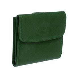 Pre Owned Longchamp Green Leather Flap Compact Wallet