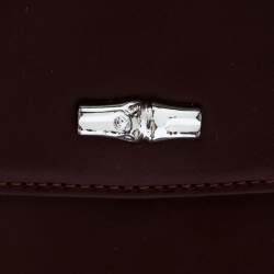 Longchamp Maroon Leather Roseau Compact Wallet