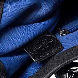 Pre Owned Longchamp Black Printed Patent Leather Tote