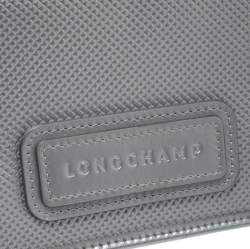 Pre Owned Longchamp Silver Textured Leather Continental Flap Wallet