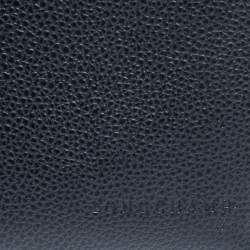 Pre Owned Longchamp Blue/Grey  Striped Leather Le Foulonne City Zip Around  Wallet