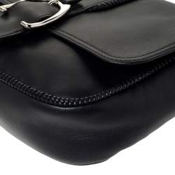 Pre Owned Longchamp Black Leather Amazone Shoulder Bag