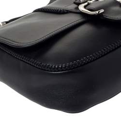Pre Owned Longchamp Black Leather Amazone Shoulder Bag