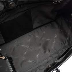 Pre Owned Longchamp Black Patent Leather Roseau Tote